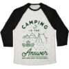 Camping is the Answer Baseball T-Shirt - Image 2