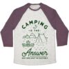 Camping is the Answer Baseball T-Shirt - Image 4