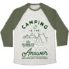 Camping is the Answer Baseball T-Shirt - Image 5
