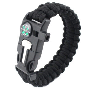 Outdoor Distress Whistle Bracelet Flintstone Camping Equipment Survival Bracelet Compass Seven Core Umbrella Cord Hand Strap
