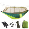 New anti-mosquito hammock outdoor with mosquito net anti-rollover adult mesh parachute cloth camping swing with tree strap - Image 14