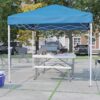 8'x8' Blue Pop Up Event Canopy Tent with Carry Bag and Folding Bench Set - Portable Tailgate, Camping, Event Set - Image 2