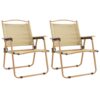 Camping Chairs 2 pcs Beige 21.3"x21.7"x30.7" Oxford Fabric - Image 2