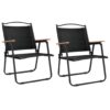 Camping Chairs 2 pcs Black 21.3"x21.7"x30.7" Oxford Fabric - Image 2
