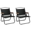 Camping Chairs 2 pcs Black 21.3"x16.9"x23.2" Oxford Fabric - Image 2