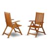 SECN3C5NA 3-Pc Wood Patio Dining Set Consists of a Folding Outdoor Table and 2 Outdoor Camping Chairs - Natural Oil Finish - Image 4