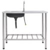 Camping Sink Single Basin with Tap Stainless Steel - Image 2