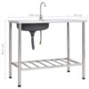 Camping Sink Single Basin with Tap Stainless Steel - Image 8