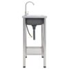 Camping Sink Single Basin with Tap Stainless Steel - Image 3
