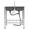 Camping Sink Double Basins with Tap Stainless Steel - Image 2