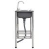 Camping Sink Double Basins with Tap Stainless Steel - Image 3
