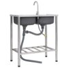 Camping Sink Double Basins with Tap Stainless Steel - Image 4