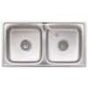 Camping Sink Double Basins with Tap Stainless Steel - Image 5