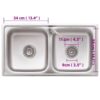 Camping Sink Double Basins with Tap Stainless Steel - Image 9