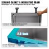 Insulated Portable Cooler, 52 qt, Holds 50 Cans, Ice Retention Hard Cooler with Heavy Duty Handle, Ice Chest Lunch Box for Camping, Beach, Picnic, Travel, Outdoor, Keeps Ice for up to 6 Days - Image 3