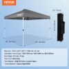 Pop Up Canopy Tent, 10 x 10 ft, 250 D PU Silver Coated Tarp, with Portable Roller Bag and 4 Sandbags, Waterproof and Sun Shelter Gazebo for Outdoor Party, Camping, Commercial Events, Dark Gray - Image 7
