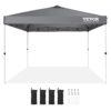 Pop Up Canopy Tent, 10 x 10 ft, 250 D PU Silver Coated Tarp, with Portable Roller Bag and 4 Sandbags, Waterproof and Sun Shelter Gazebo for Outdoor Party, Camping, Commercial Events, Dark Gray - Image 9