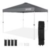 Pop Up Canopy Tent, 10 x 10 ft, 250 D PU Silver Coated Tarp, with Portable Roller Bag and 4 Sandbags, Waterproof and Sun Shelter Gazebo for Outdoor Party, Camping, Commercial Events, Dark Gray - Image 12