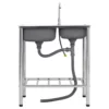  Camping Sink Double Basins with Tap Stainless Steel - Image 2