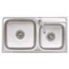  Camping Sink Double Basins with Tap Stainless Steel - Image 5