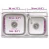  Camping Sink Double Basins with Tap Stainless Steel - Image 9