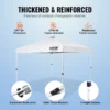Pop Up Canopy Tent, 10 x 10 ft, 250 D PU Silver Coated Tarp, with Portable Roller Bag and 4 Sandbags, Waterproof and Sun Shelter Gazebo for Outdoor Party, Camping, Commercial Events, White - Image 3