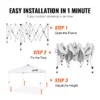 Pop Up Canopy Tent, 10 x 10 ft, 250 D PU Silver Coated Tarp, with Portable Roller Bag and 4 Sandbags, Waterproof and Sun Shelter Gazebo for Outdoor Party, Camping, Commercial Events, White - Image 4