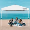 Pop Up Canopy Tent, 10 x 10 ft, 250 D PU Silver Coated Tarp, with Portable Roller Bag and 4 Sandbags, Waterproof and Sun Shelter Gazebo for Outdoor Party, Camping, Commercial Events, White - Image 8