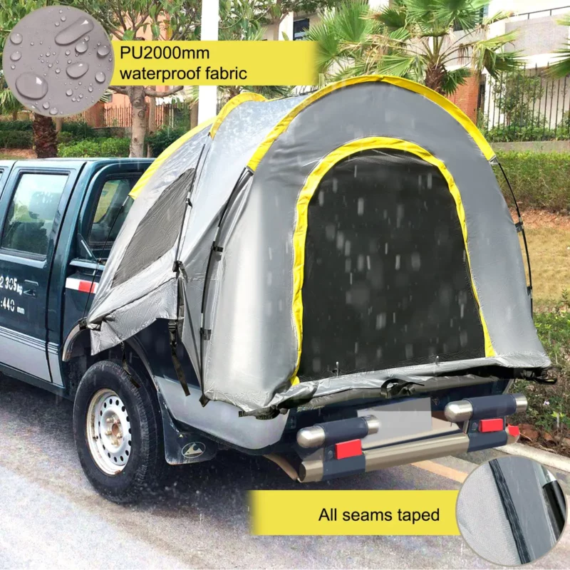 VEVOR Truck Tent 5-5.2 Truck Bed Tent, Full-Size Pickup Tent, Waterproof Truck Camper, 2 Mesh Windows, Easy To Setup Truck Tents For Camping, Hiking, Fishing, Grey Color
