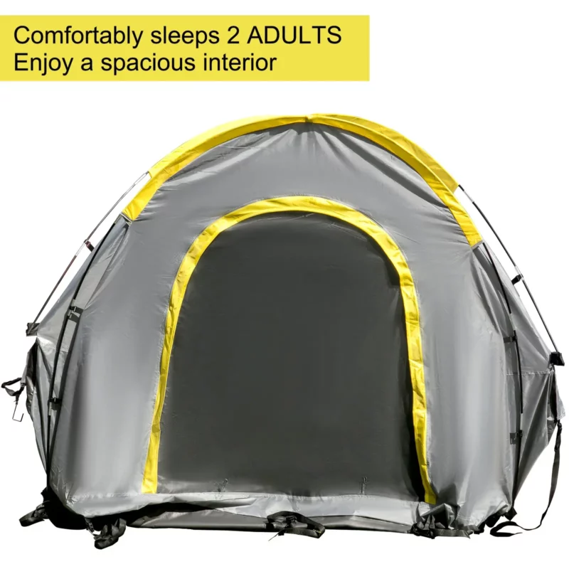 VEVOR Truck Tent 5-5.2 Truck Bed Tent, Full-Size Pickup Tent, Waterproof Truck Camper, 2 Mesh Windows, Easy To Setup Truck Tents For Camping, Hiking, Fishing, Grey Color - Image 2