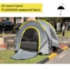 Truck Tent 5-5.2 Truck Bed Tent, Full-Size Pickup Tent, Waterproof Truck Camper, 2 Mesh Windows, Easy To Setup Truck Tents For Camping, Hiking, Fishing, Grey Color - Image 5