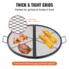X-Marks Fire Pit Grill Grate, Foldable Round Cooking Grate, Heavy Duty Steel Campfire BBQ Grill Grid with Handle and Support X Wire, Portable Camping Cookware for Outside Party, 36 Inch Black - Image 4