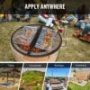 X-Marks Fire Pit Grill Grate, Foldable Round Cooking Grate, Heavy Duty Steel Campfire BBQ Grill Grid with Handle and Support X Wire, Portable Camping Cookware for Outside Party, 36 Inch Black - Image 5