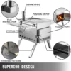 Tent Wood Stove 17.5x14.7x10.6 inch, Camping Wood Stove 304 Stainless Steel With Folding Pipe, Portable Wood Stove 95.7 inch Total Height For Camping, Tent Heating, Hunting, Outdoor Cooking - Image 2