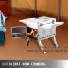 Tent Wood Stove 17.5x14.7x10.6 inch, Camping Wood Stove 304 Stainless Steel With Folding Pipe, Portable Wood Stove 95.7 inch Total Height For Camping, Tent Heating, Hunting, Outdoor Cooking - Image 3