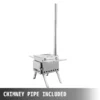 Tent Wood Stove 17.5x14.7x10.6 inch, Camping Wood Stove 304 Stainless Steel With Folding Pipe, Portable Wood Stove 95.7 inch Total Height For Camping, Tent Heating, Hunting, Outdoor Cooking - Image 4