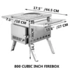 Tent Wood Stove 17.5x14.7x10.6 inch, Camping Wood Stove 304 Stainless Steel With Folding Pipe, Portable Wood Stove 95.7 inch Total Height For Camping, Tent Heating, Hunting, Outdoor Cooking - Image 7