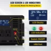 Power Inverter, 2500W Modified Sine Wave Inverter, DC 12V to AC 120V Car Converter, with LCD Display, Remote Controller, LED Indicator, AC Outlets Inverter for Truck RV Car Boat Travel Camping - Image 3