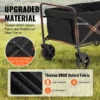 Collapsible Folding Wagon, 2 cu.ft Beach Wagon Cart with All-Terrain 5in Wheels, Heavy Duty Folding Wagon Cart 220 lbs Weight Capacity with Drink Holders, Sports Wagon for Camping, Shopping, Gar - Image 2