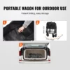 Collapsible Folding Wagon, 2 cu.ft Beach Wagon Cart with All-Terrain 5in Wheels, Heavy Duty Folding Wagon Cart 220 lbs Weight Capacity with Drink Holders, Sports Wagon for Camping, Shopping, Gar - Image 5