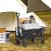 Collapsible Folding Wagon, 2 cu.ft Beach Wagon Cart with All-Terrain 5in Wheels, Heavy Duty Folding Wagon Cart 220 lbs Weight Capacity with Drink Holders, Sports Wagon for Camping, Shopping, Gar - Image 7