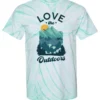 Love The Outdoors Tie Dye Tee -SmartPrintsInk Designs