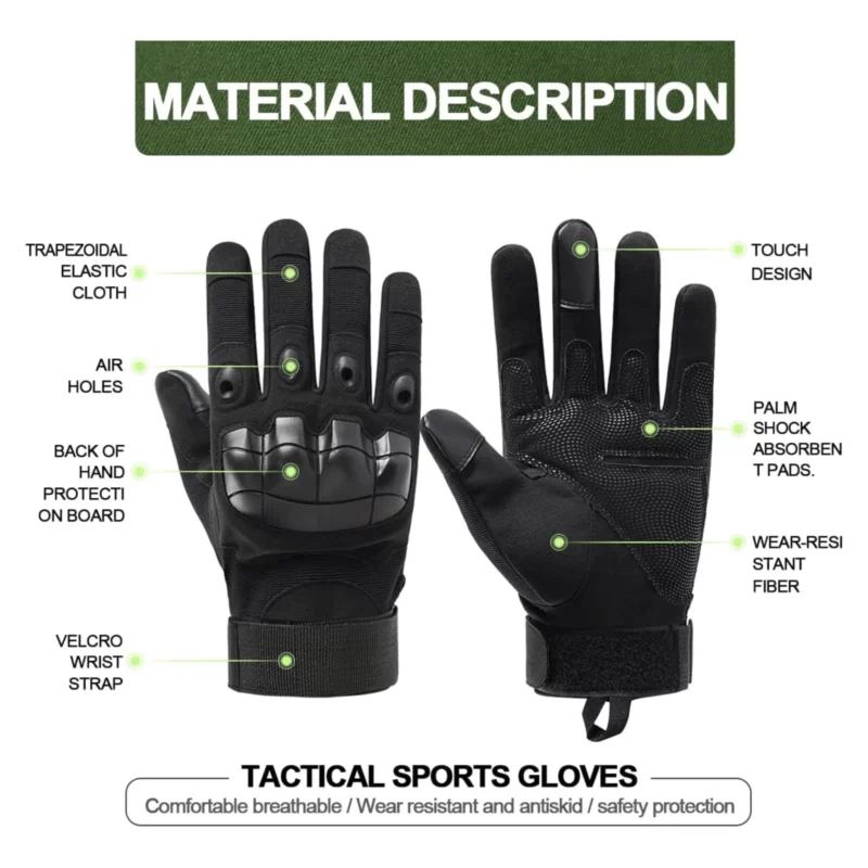 Tactical Military Airsoft Gloves for Outdoor Sports, Paintball, and Motorcycling with Touchscreen Fingertip Capability - Image 110