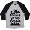 HIKING IS MY CARDIO UNISEX TRI-BLEND BASEBALL TEE