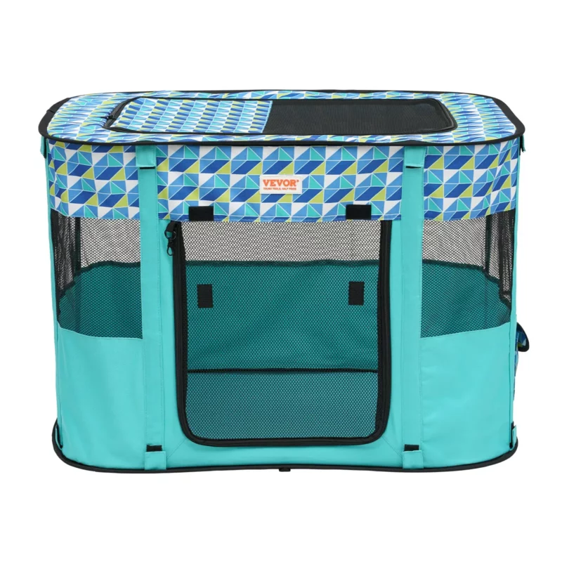 VEVOR Foldable Pet Playpen, 32'' x 24'' x 22'' Portable Dog Playpen, Crate Kennel for Puppy, Dog, Cat, Waterproof 600D Oxford Cloth, Removable Zipper, for Indoor Outdoor Travel Camping (Rectangle, S) - Image 10