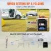 Camping Kitchen Table, Folding Outdoor Cooking Table with Storage Carrying Bag, Aluminum Cook Station 1 Cupboard & Detachable Windscreen, Quick Set-up for Picnics, BBQ, RV Traveling, Black - Image 2