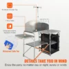 Camping Kitchen Table, Folding Outdoor Cooking Table with Storage Carrying Bag, Aluminum Cook Station 1 Cupboard & Detachable Windscreen, Quick Set-up for Picnics, BBQ, RV Traveling, Black - Image 4