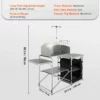 Camping Kitchen Table, Folding Outdoor Cooking Table with Storage Carrying Bag, Aluminum Cook Station 1 Cupboard & Detachable Windscreen, Quick Set-up for Picnics, BBQ, RV Traveling, Black - Image 6
