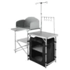 Camping Kitchen Table, Folding Outdoor Cooking Table with Storage Carrying Bag, Aluminum Cook Station 1 Cupboard & Detachable Windscreen, Quick Set-up for Picnics, BBQ, RV Traveling, Black - Image 8