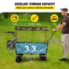 Collapsible Folding Wagon with Removable Canopy, Heavy Duty Foldable Wagon Utility Cart for Garden, Camping, Grocery Cart, Beach Wagon Cart with Wheels and Rear Storage, Camouflage - Image 2
